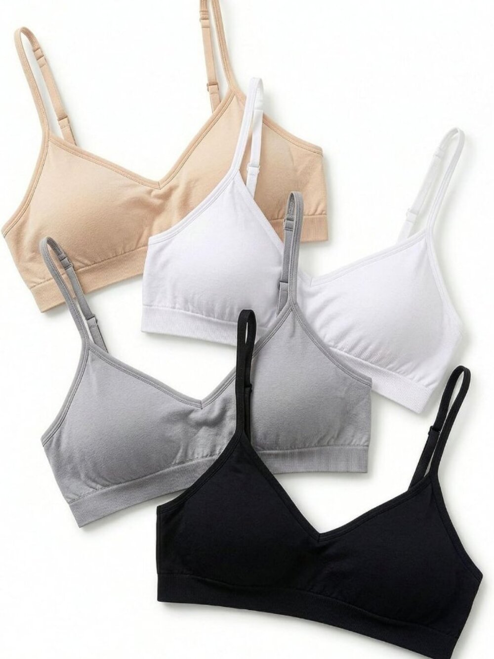 4 Pack Women's Demi Padded Wireless Bralettes - Soft, Comfortable & Stylish